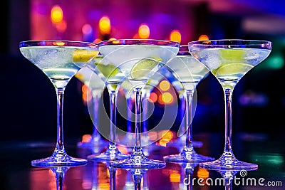 New Year Drinks for Gala Dinner or Cocktail Party Event Stock Photo