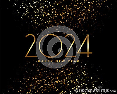 2024 new year eve holiday background with golden particle effect Vector Illustration
