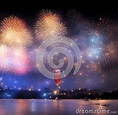 New year evening celebrations alone loneliness Stock Photo