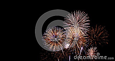 New year festival fireworks on sky Stock Photo