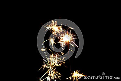 New year festival spark fountain light effect Stock Photo