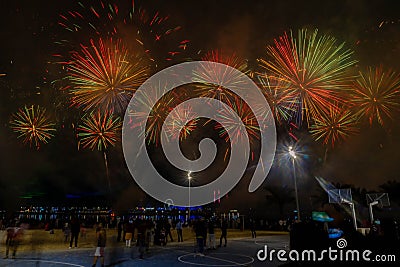 new year fireworks in abudhabi 01 Editorial Stock Photo