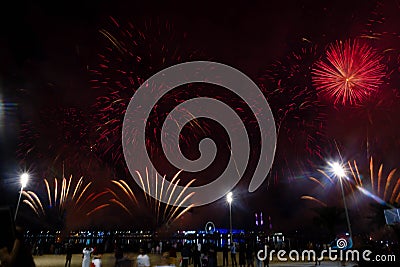 new year fireworks in abudhabi 03 Editorial Stock Photo