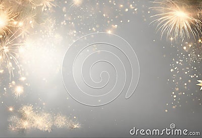 New Year fireworks luxury background card - AI generated Stock Photo