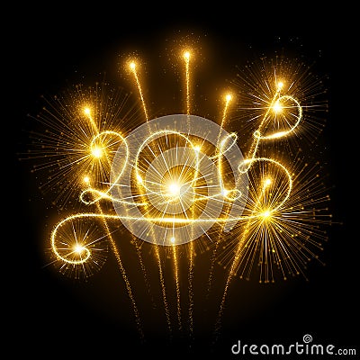 New Year 2015 fireworks Vector Illustration