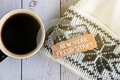 New Year Fresh start on torn paper Stock Photo