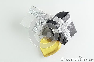 New Year gift boxes Stock Photo
