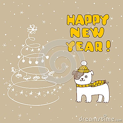 New Year greeting card Vector Illustration