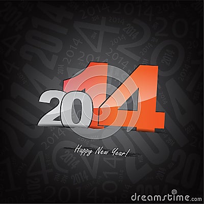 New 2014 year greeting card Vector Illustration