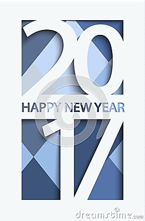 New 2017 year greeting card, vector. Vector Illustration