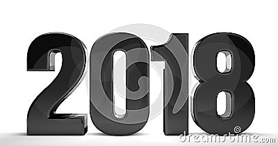 2018 new year isolated 3d render sylvester number Cartoon Illustration