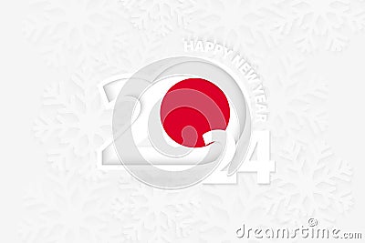 New Year 2024 for Japan on snowflake background Vector Illustration