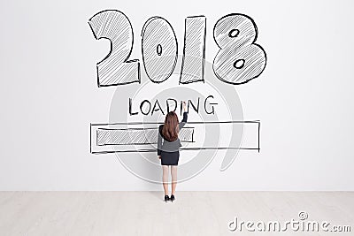 New Year is loading now Stock Photo