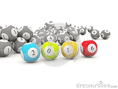 2016 New year lottery balls Stock Photo