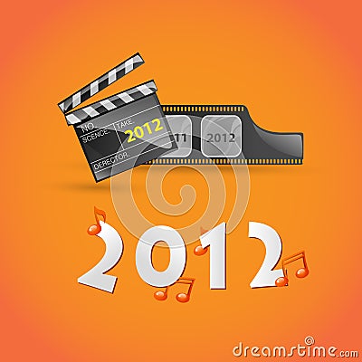 New Year movie card Vector Illustration