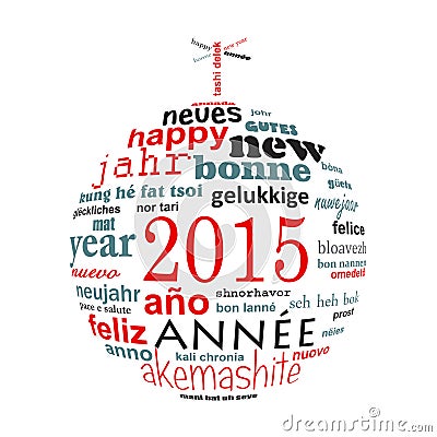 2015 new year multilingual text word cloud greeting card Stock Photo