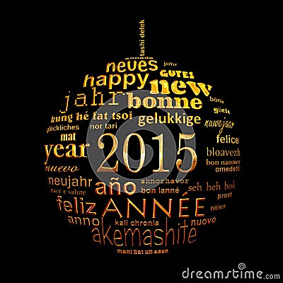 2015 new year multilingual text word cloud greeting card Stock Photo