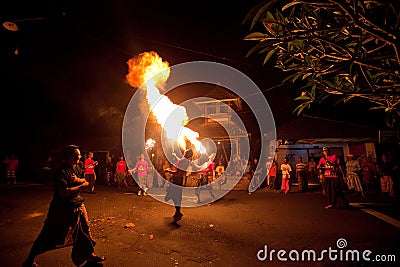 New year night on Bali, Indonesia Editorial Stock Photo