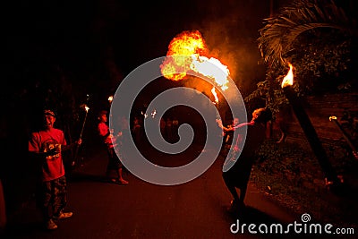 New year night on Bali, Indonesia Editorial Stock Photo