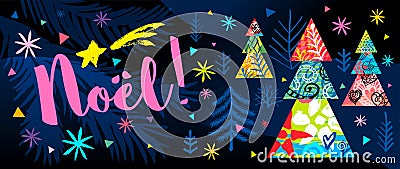 New Year Noel Merry Christmas Best Wishes typography golden emblems letterings quote greeting cards. Christmas tree Vector Illustration