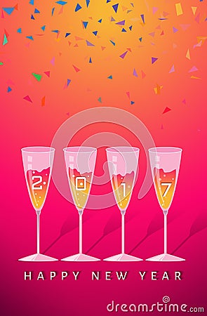 New year party congratulating Vector Illustration