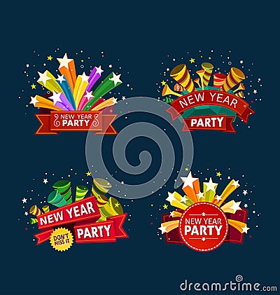 New year party event tittle Vector Illustration