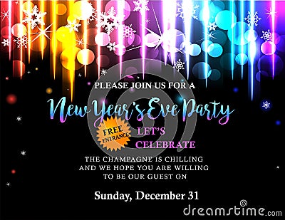 New Year party invitation Vector Illustration