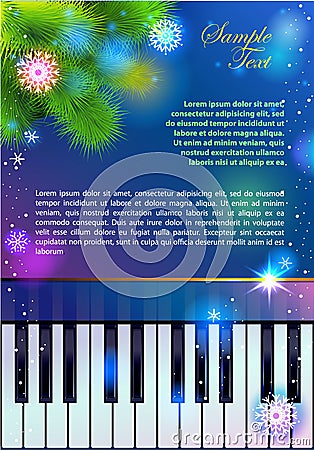 New Year Piano. Vector Illustration