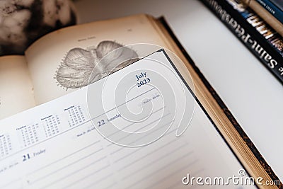 New 2023 year planner agenda with SepJuly ember 2023 empty month Stock Photo