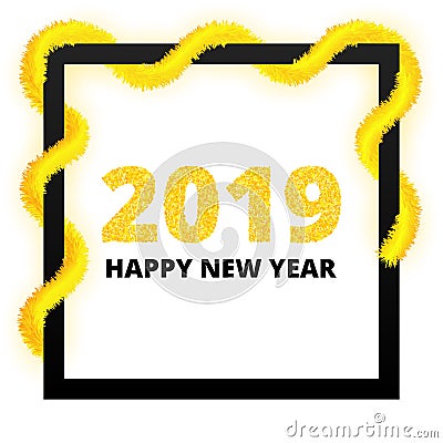New Year 2019 poster Vector Illustration