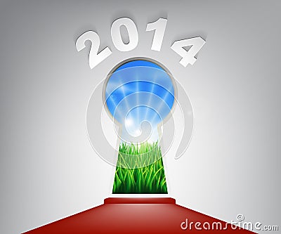 New Year Red Carpet 2014 Keyhole Vector Illustration