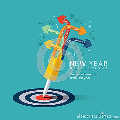 New year resolution concept illustration Vector Illustration