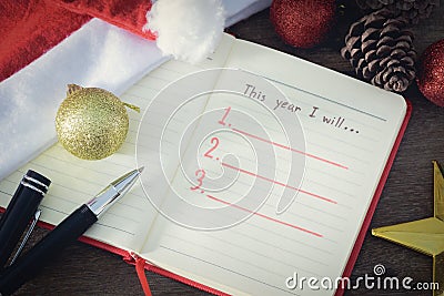 New Year Resolution, Empty list Stock Photo