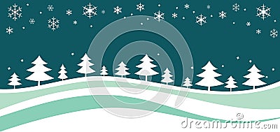 New Year's and Christmas landskape Vector Illustration