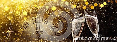 New Year`s Eve 2019 Celebration Background Stock Photo