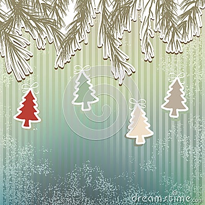 New Year's holiday background tree. + EPS8 Vector Illustration