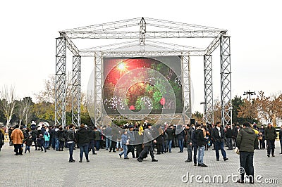 New Year`s holiday in Baku,Azerbaijan Editorial Stock Photo