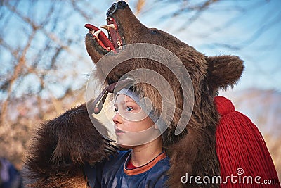 New Year's masks, traditions, carolers and customs in Romania Editorial Stock Photo