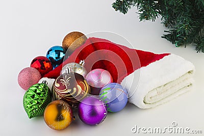 New Year's toys on a white background Stock Photo