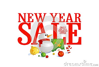 New year sale design. Vector Illustration