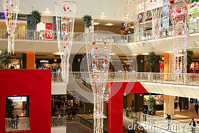 New Year In Shopping Center Editorial Stock Photo