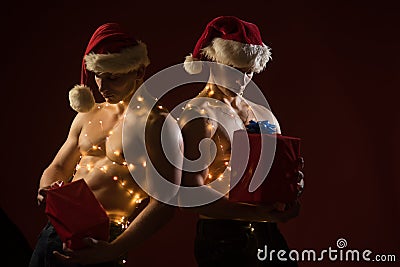 New year strip and gifts for adults. Stock Photo