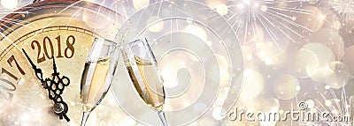 New Year 2018 - Toast With Champagne Stock Photo