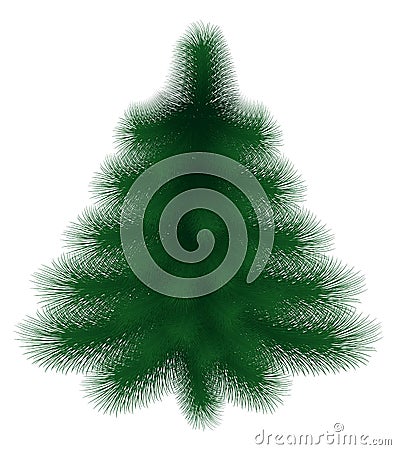 New Year tree with fluffy green branches Vector Illustration
