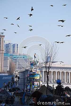 New Year tree on Maidan Editorial Stock Photo