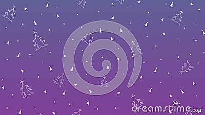 New Year Vector Violet background with Stars, Circles, Bells and Tree Stock Photo