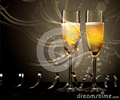 New Year, wedding or anniversary champagne Stock Photo