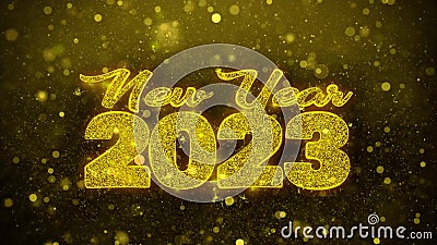 New Year 2023 Wish Text Sparks Particles on Black Background. Stock ...