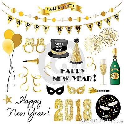 New years eve clipart Vector Illustration