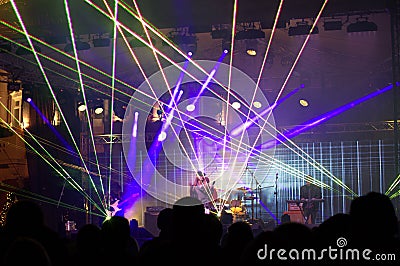 Live concert striking laser show Editorial Stock Photo